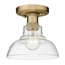  0305-FM BCB-CLR - Carver BCB Flush Mount in Brushed Champagne Bronze with Clear Glass Shade